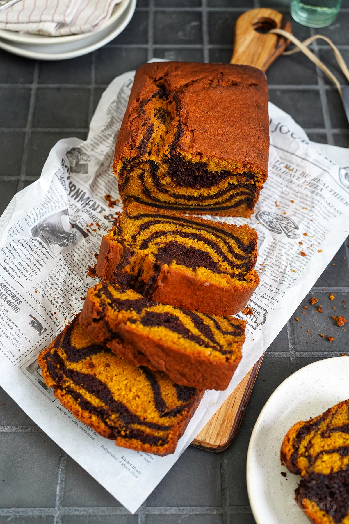 Pumpkin Chocolate Marble Cake (Tiger Cake) | Bake to the roots