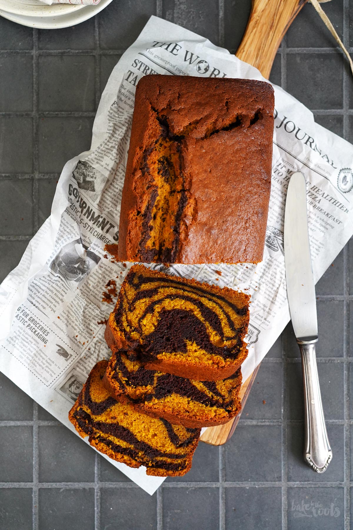 Pumpkin Chocolate Marble Cake (Tiger Cake) | Bake to the roots