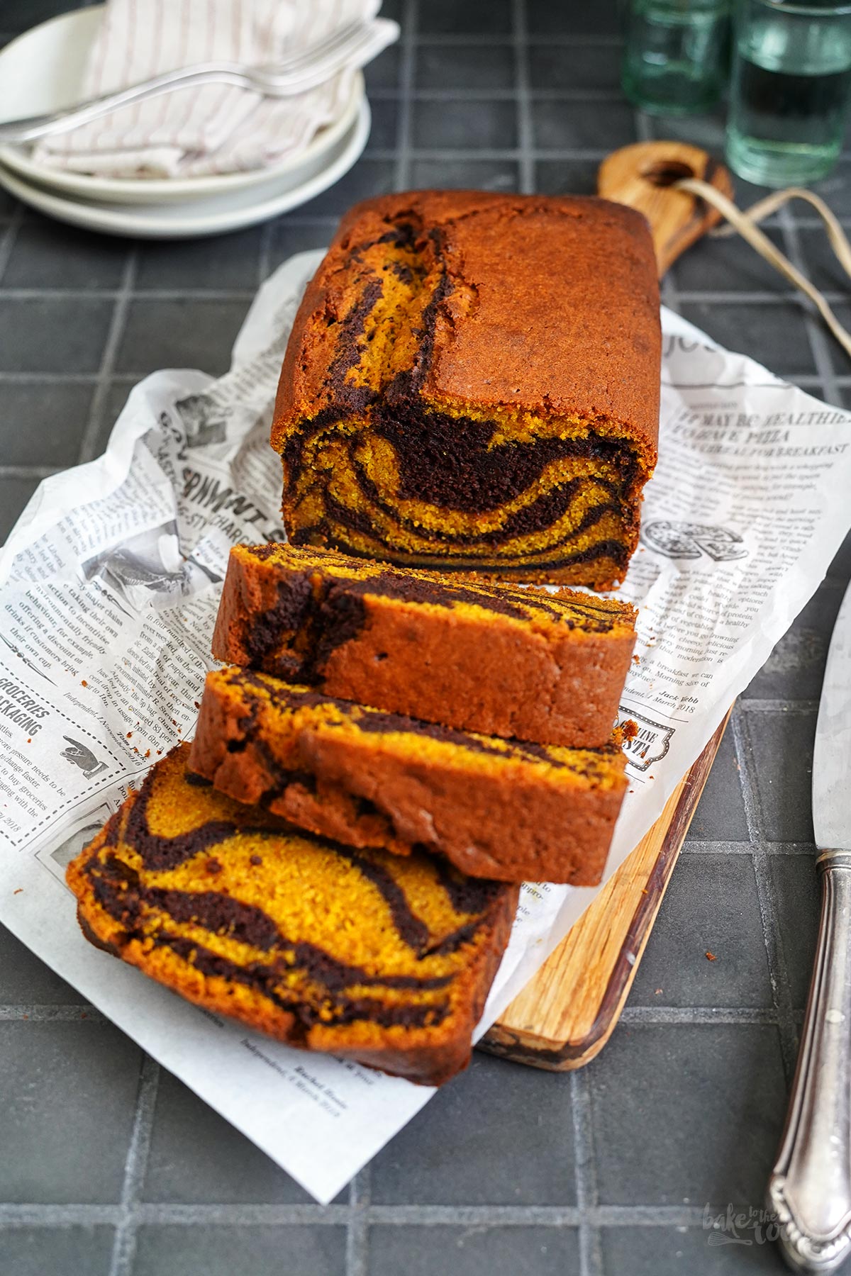 Pumpkin Chocolate Marble Cake (Tiger Cake) | Bake to the roots
