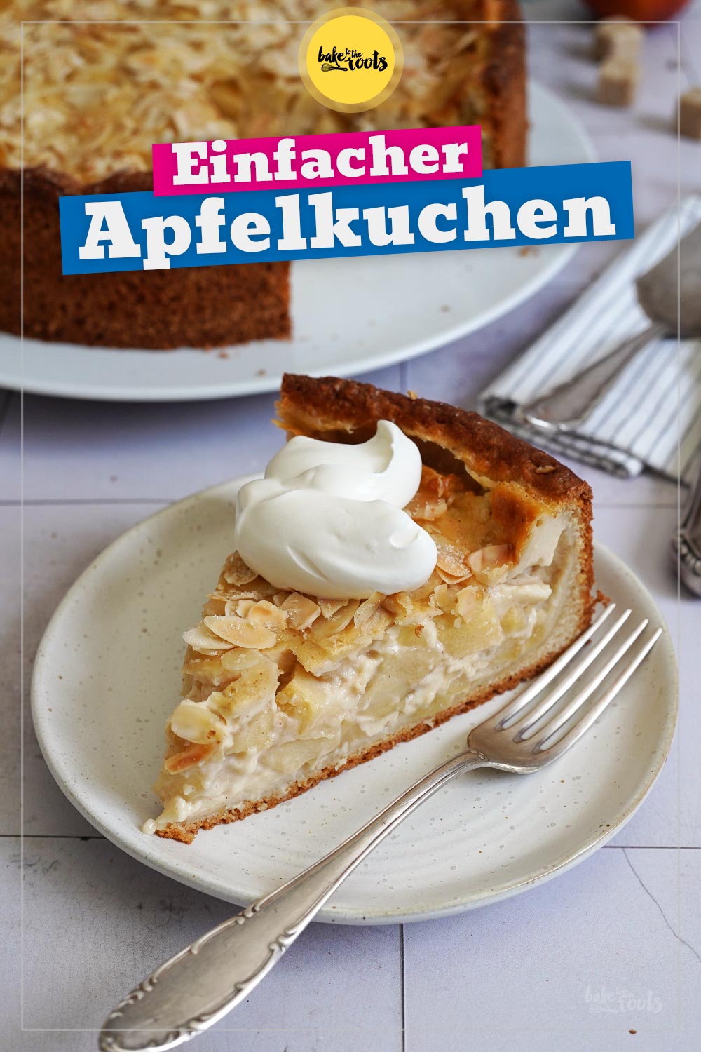Einfacher Apfelkuchen mit Quark-Öl-Teig | Bake to the roots
