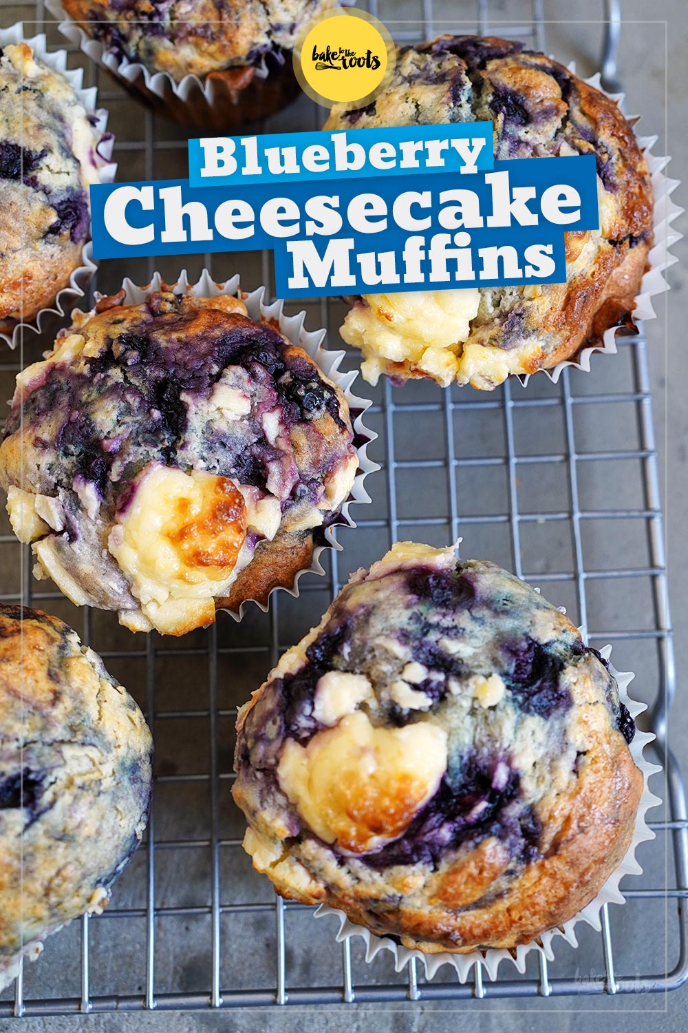 XL Blaubeeren Cheesecake Muffins | Bake to the roots