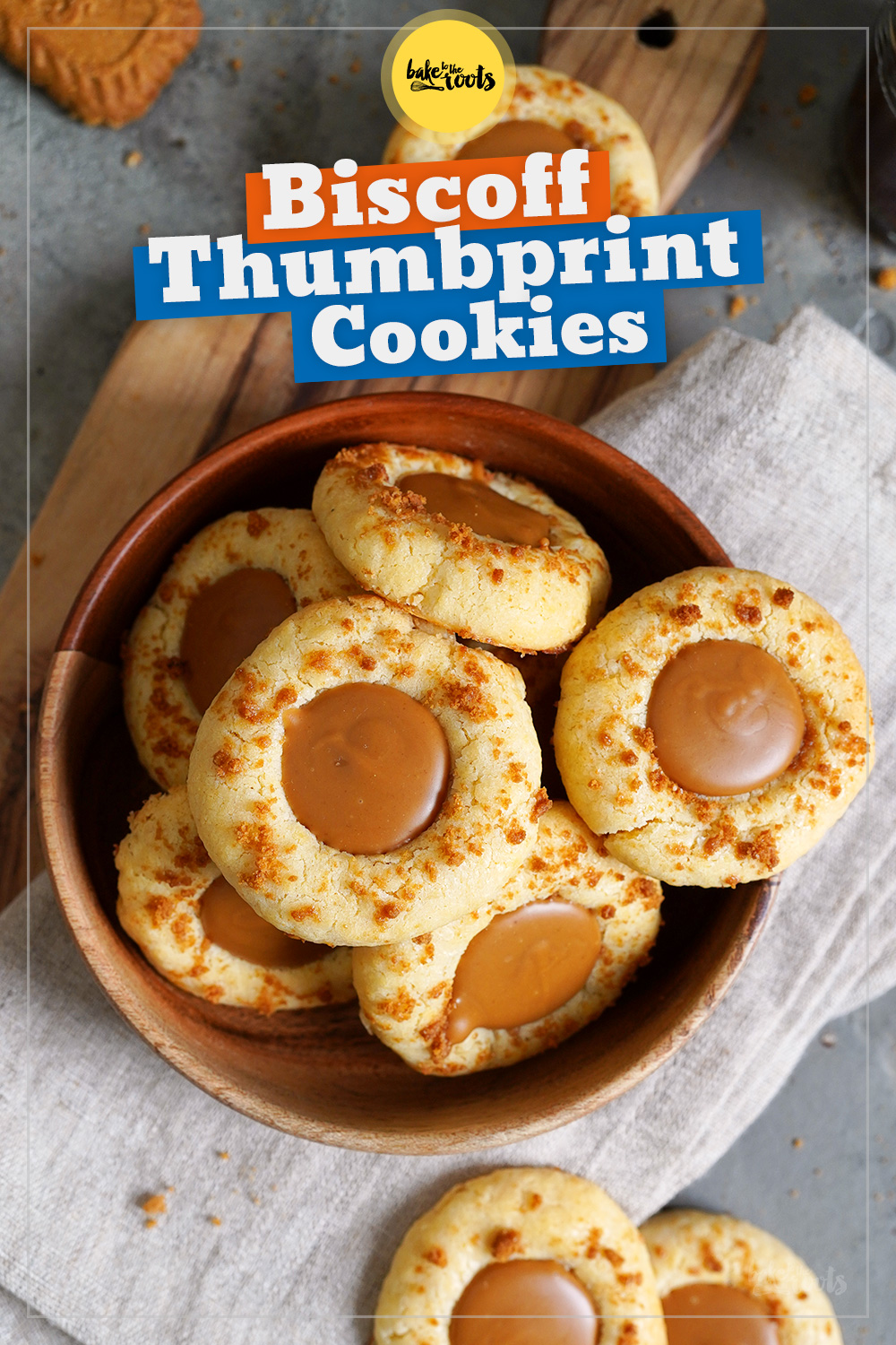 Easy Biscoff Thumbprint Cookies | Bake to the roots