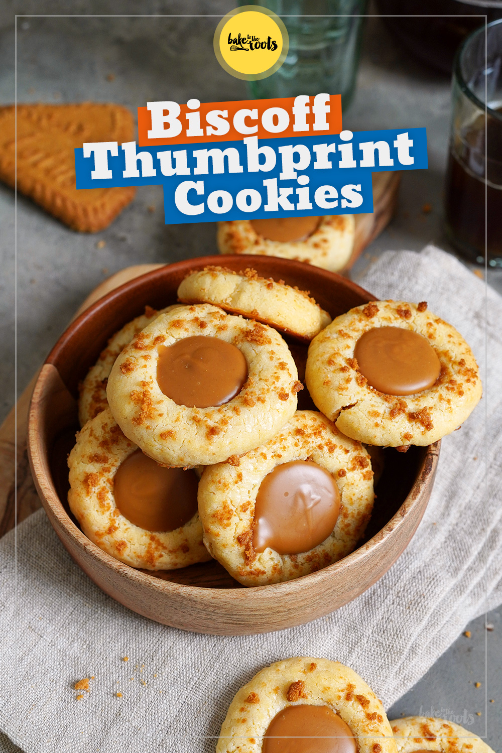 Easy Biscoff Thumbprint Cookies | Bake to the roots