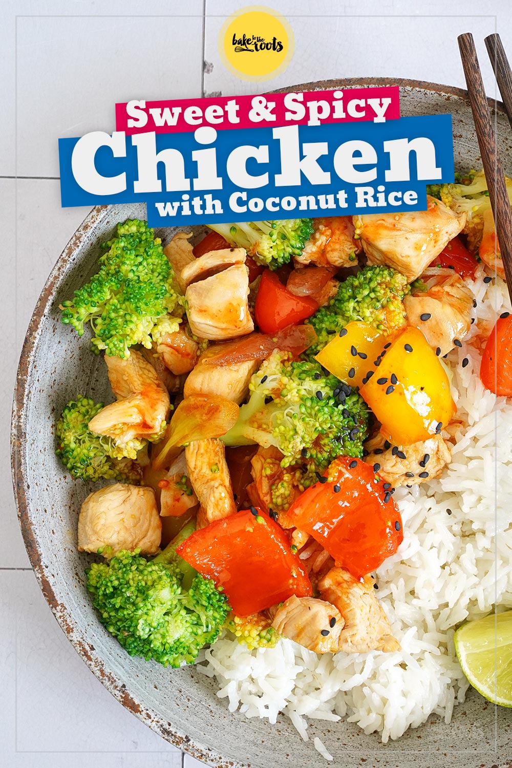 Sweet 'n' Spicy Chicken with Veggies & Coconut Rice | Bake to the roots