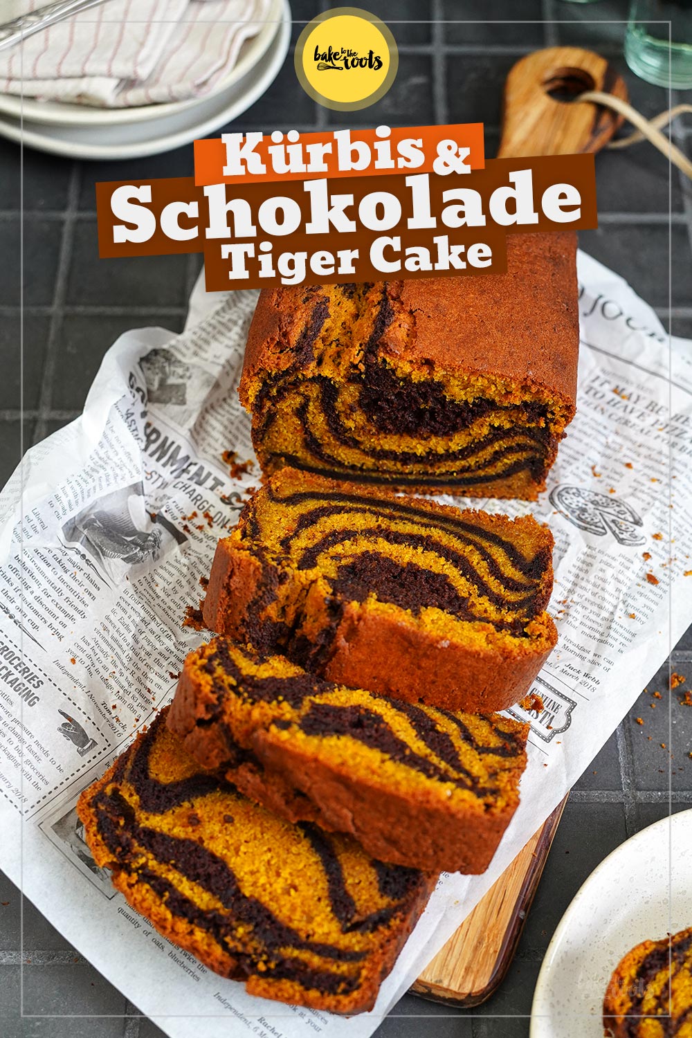 Kürbis & Schokolade Marmorkuchen (Tiger Cake) | Bake to the roots