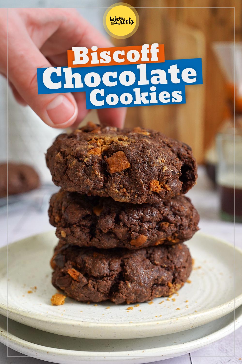Chunky Biscoff Filled Chocolate Cookies | Bake to the roots