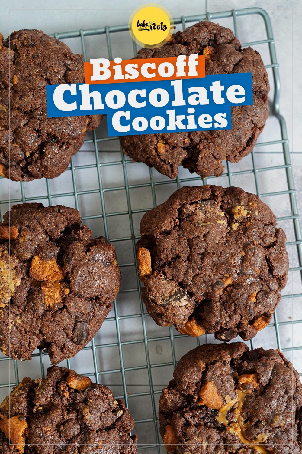 Chunky Biscoff Filled Chocolate Cookies | Bake to the roots