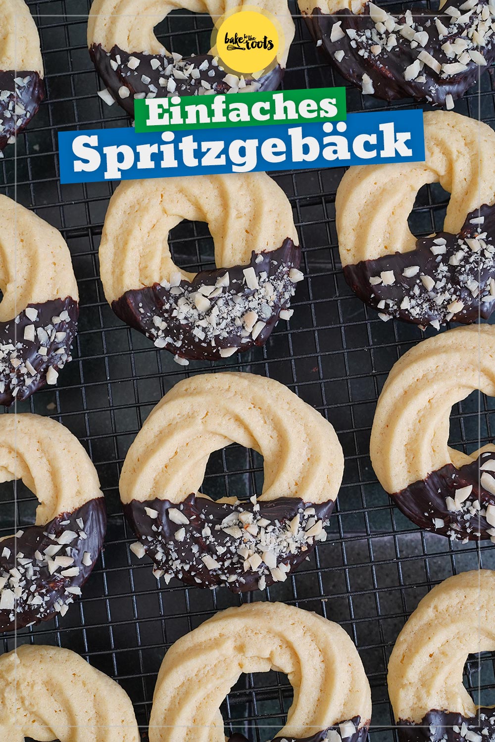 Einfaches Spritzgebäck mit Schokolade | Bake to the roots