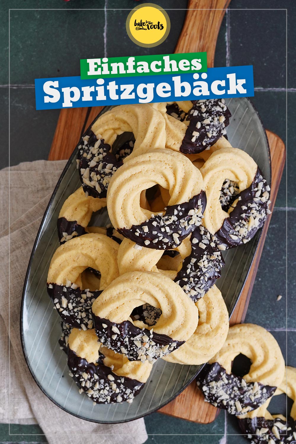 Einfaches Spritzgebäck mit Schokolade | Bake to the roots