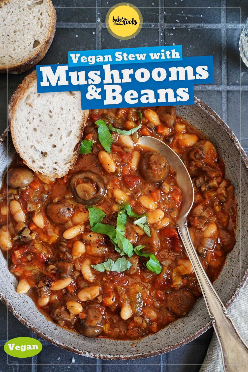 Mushroom & Bean Stew (vegan) | Bake to the roots
