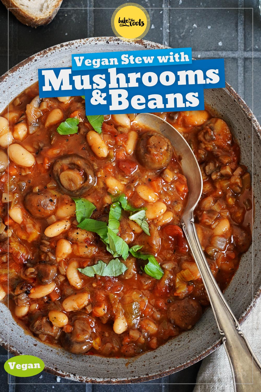 Mushroom & Bean Stew (vegan) | Bake to the roots