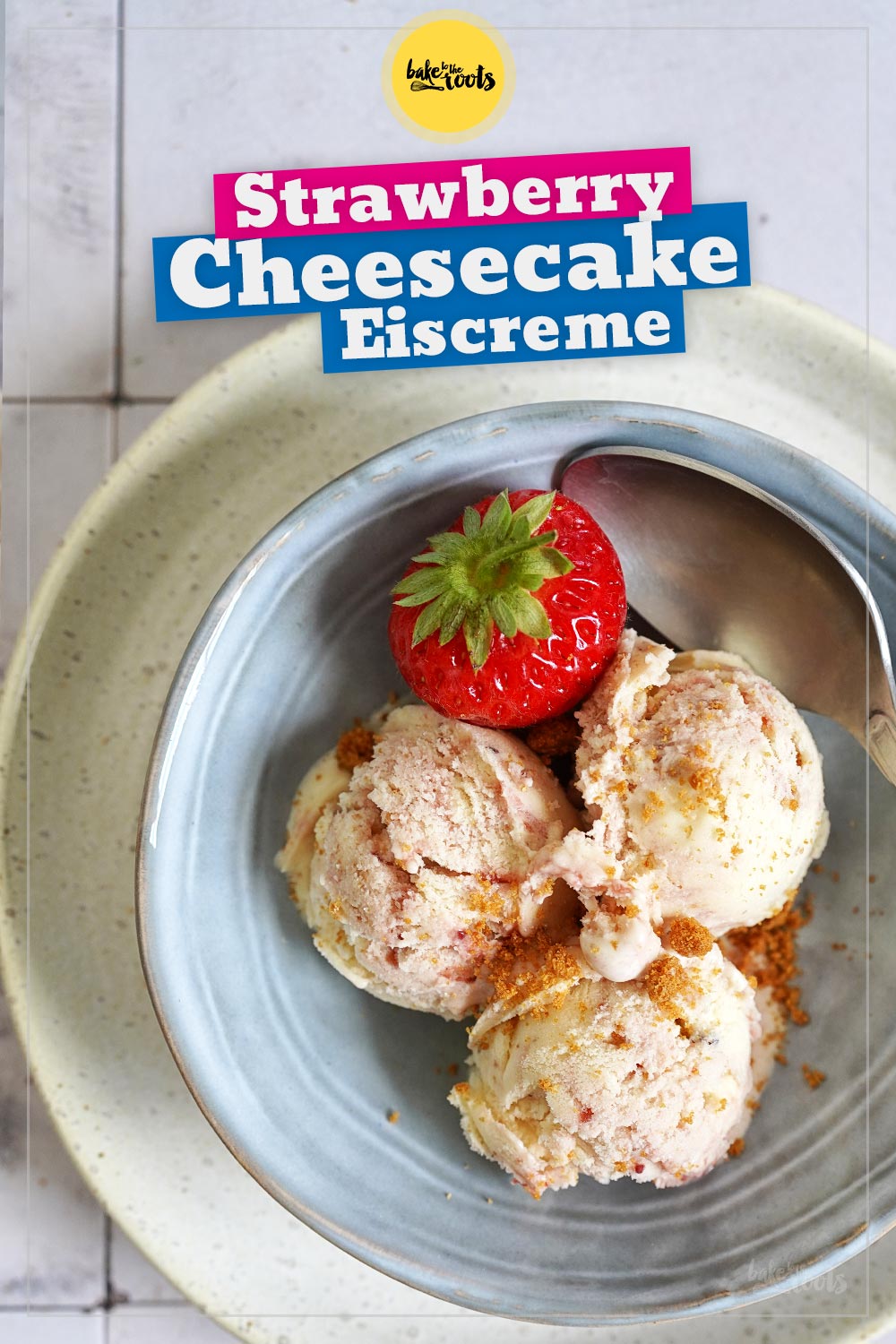 Strawberry (Burnt) Cheesecake Eiscreme | Bake to the roots