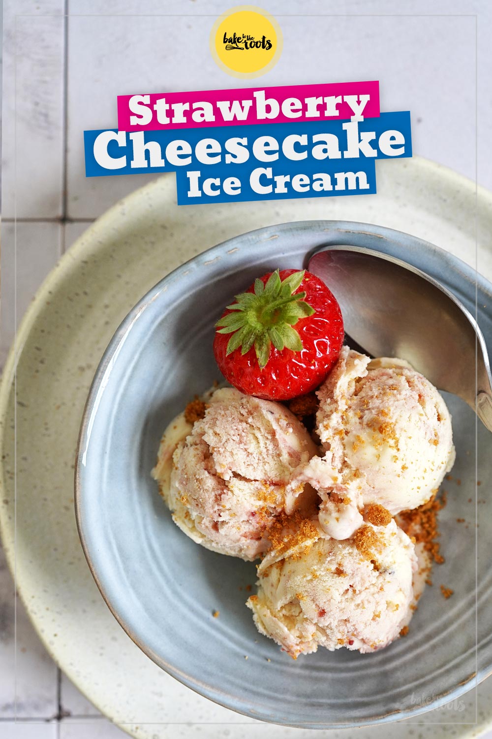 Strawberry (Burnt) Cheesecake Ice Cream | Bake to the roots