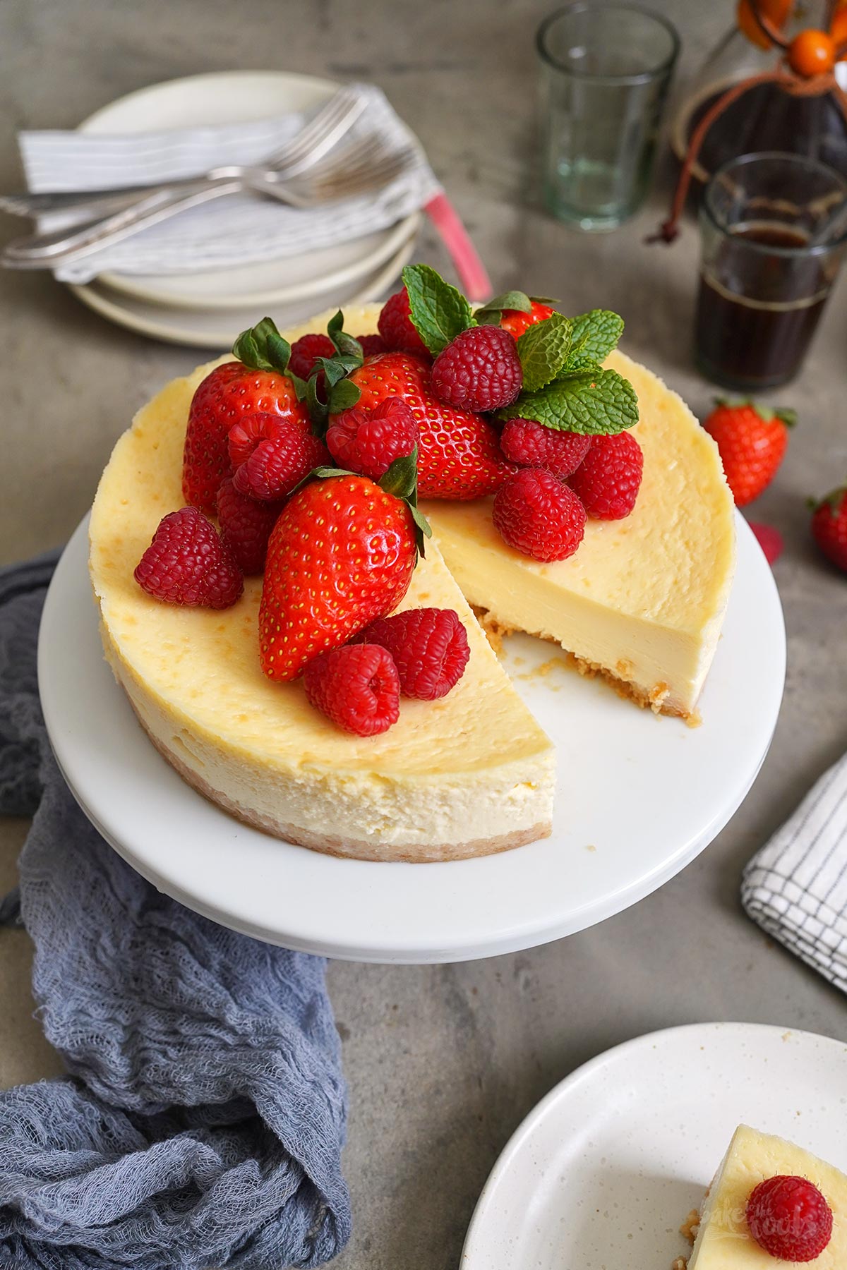 Einfacher Air Fryer Cheesecake | Bake to the roots