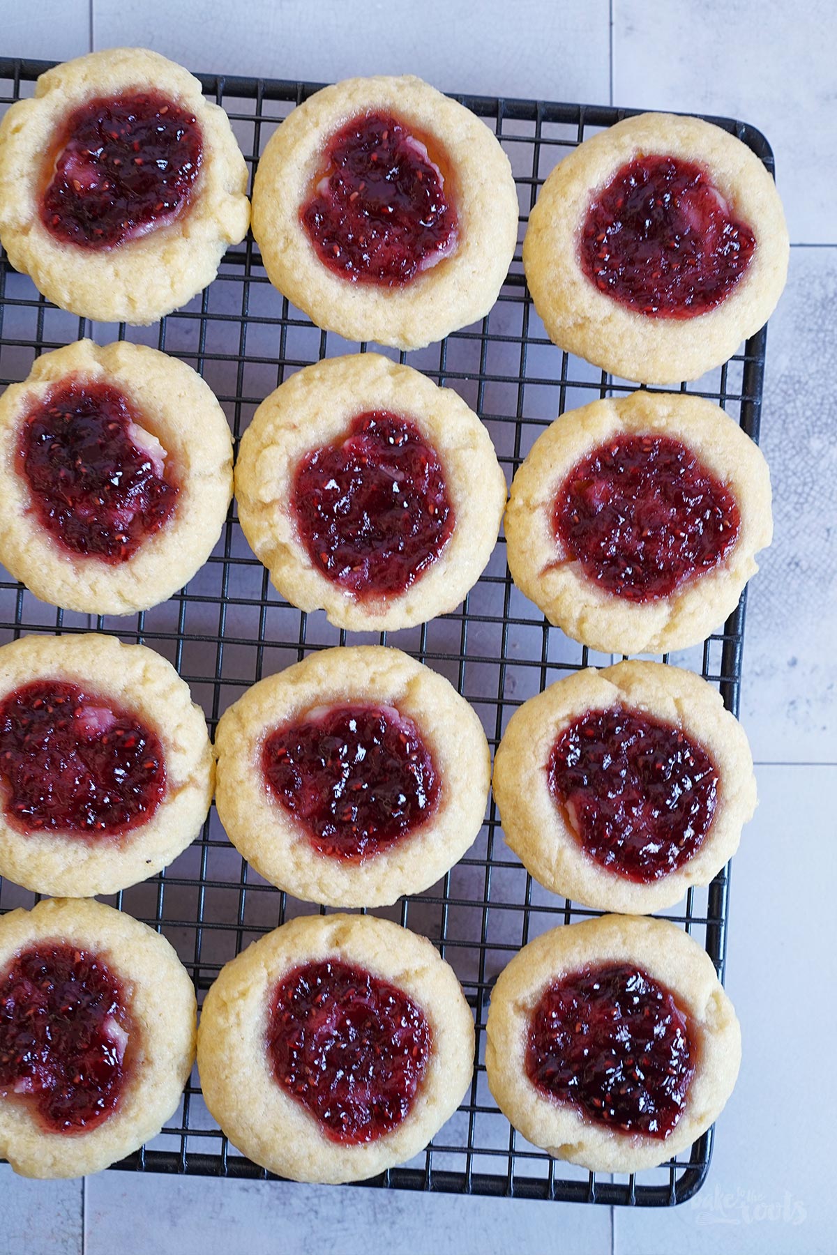 Raspberry Cheesecake Thumbprint Cookies | Bake to the roots