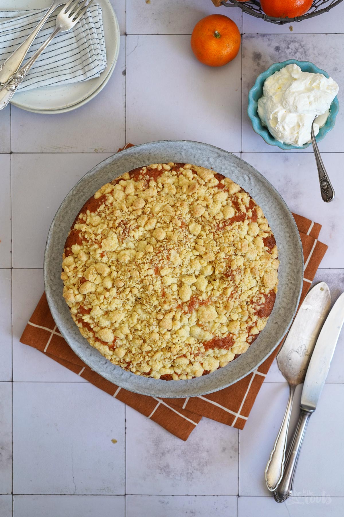 Einfacher Mandarinen Streuselkuchen | Bake to the roots