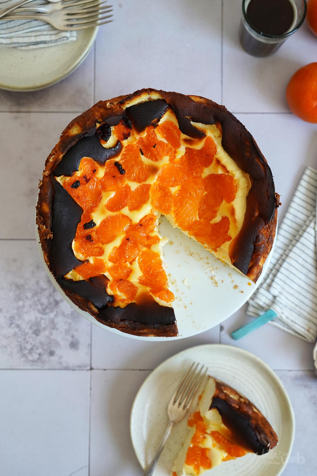 Baskischer Käsekuchen mit Mandarinen | Bake to the roots