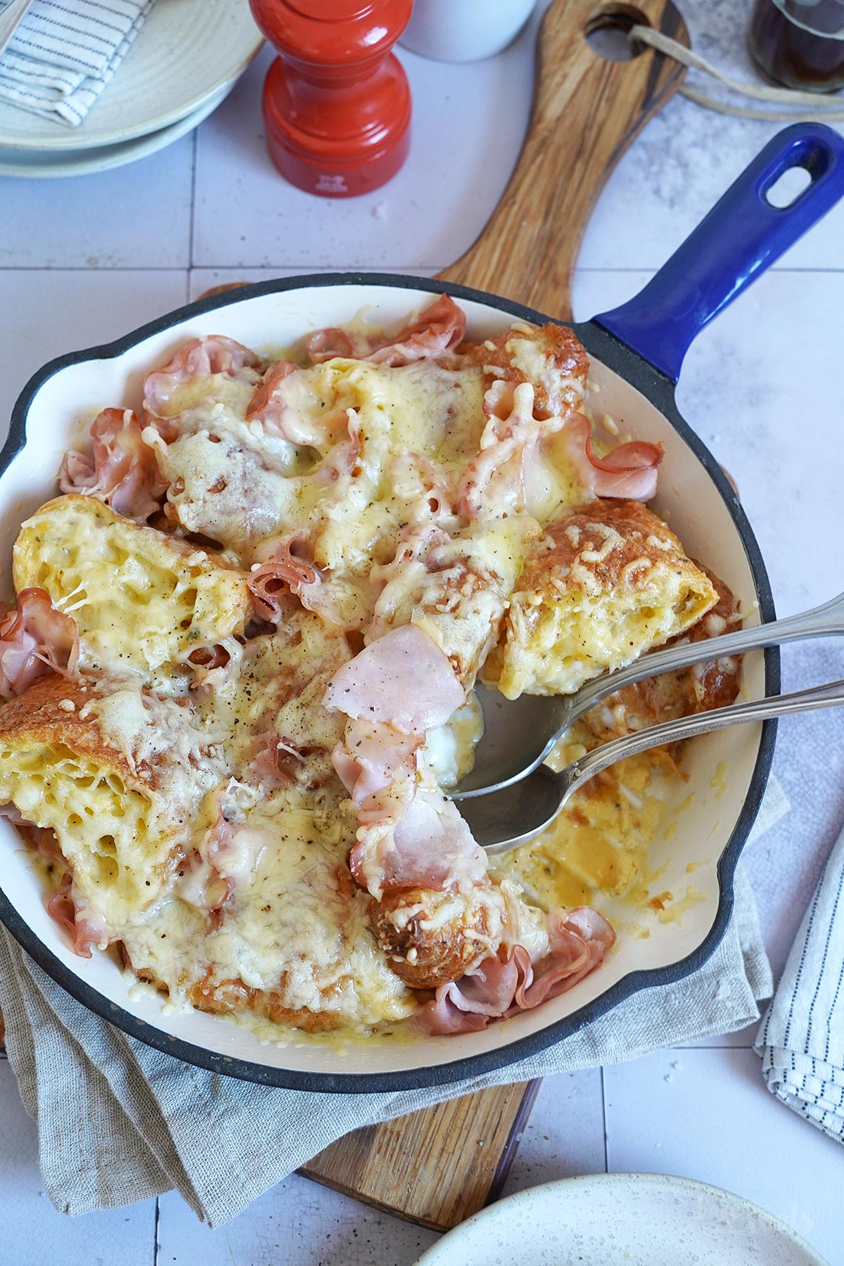 Schinken & Käse Croissant Auflauf | Bake to the roots