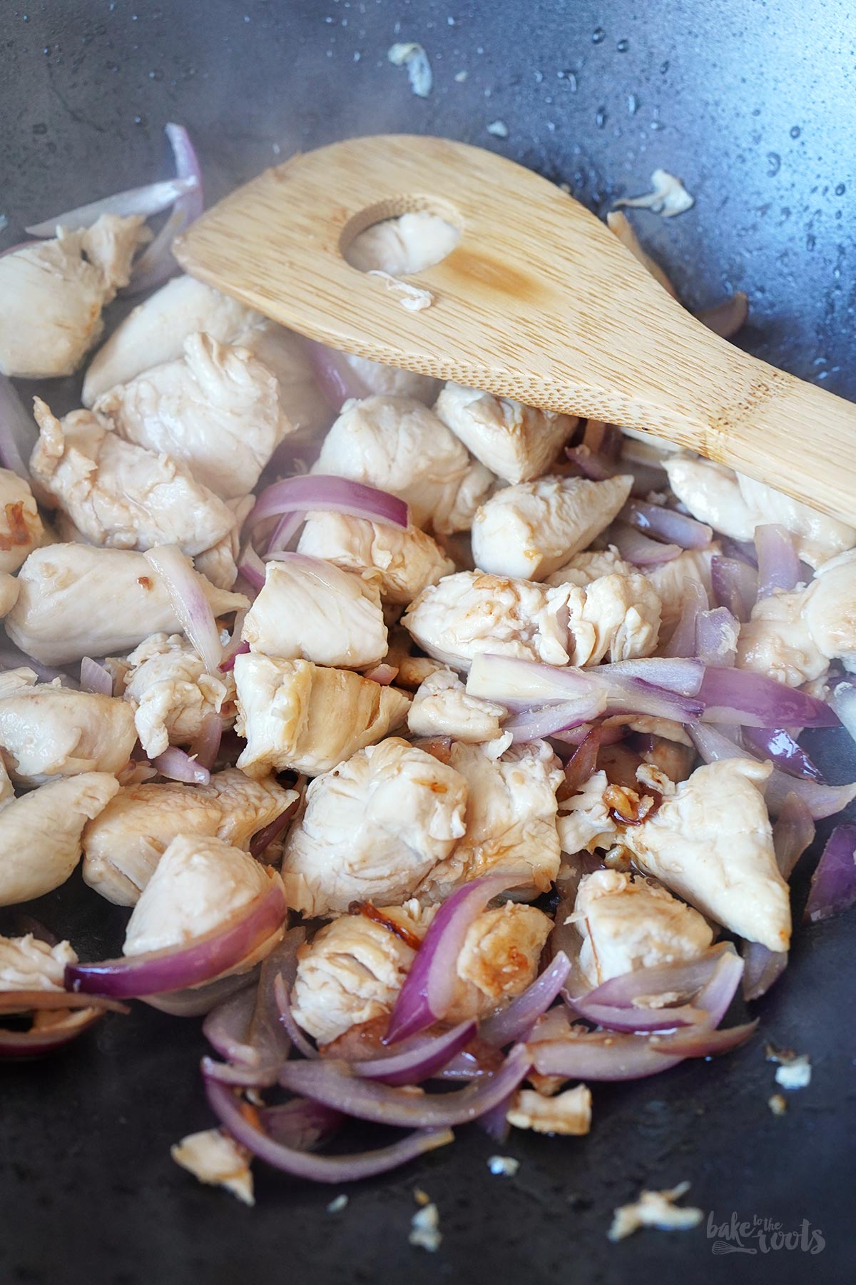 Chicken Teriyaki mit Paprika, Pak Choi & Reis | Bake to the roots