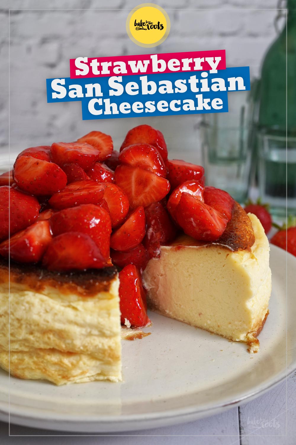 Strawberry San Sebastian Cheesecake | Bake to the roots