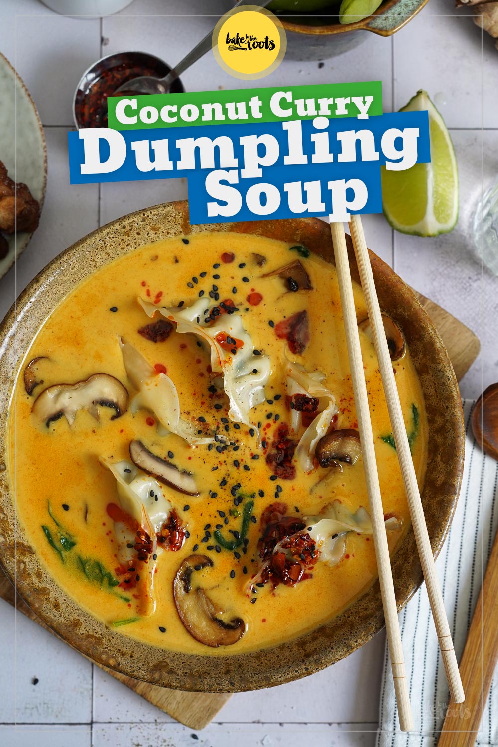 Einfache Kokos Curry Suppe (mit Gyoza) | Bake to the roots