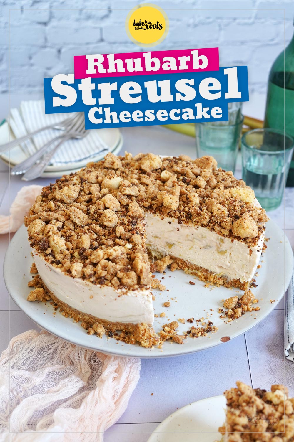 Rhubarb Streusel Cheesecake | Bake to the roots