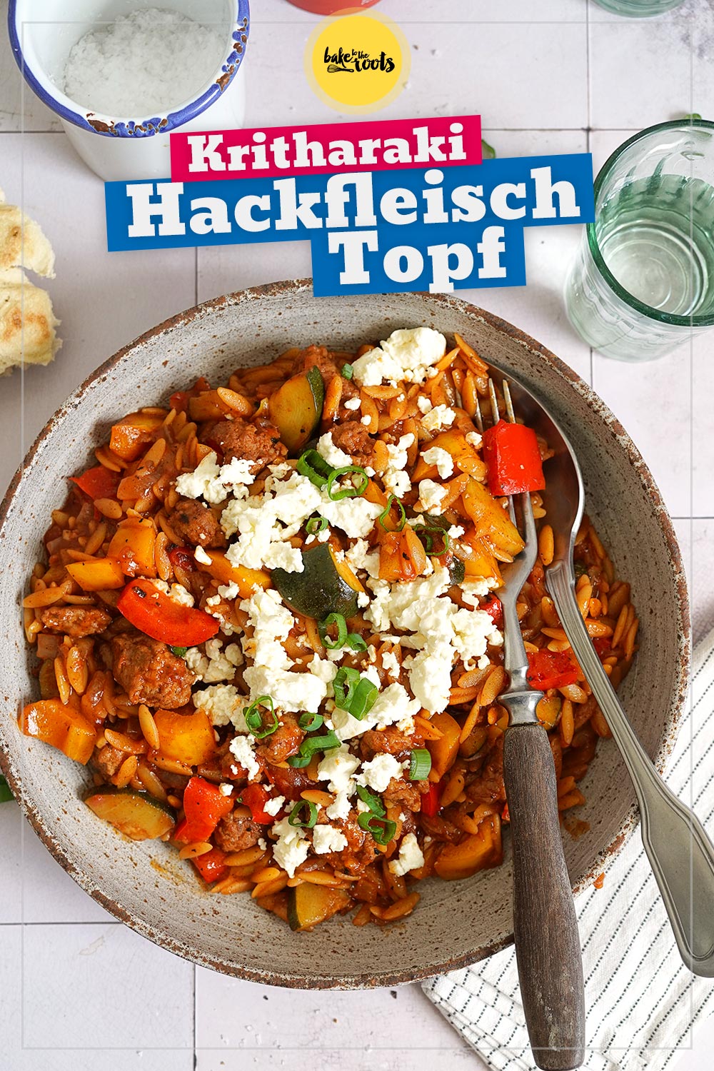 Kritharaki Hackfleisch Topf mit Zucchini & Paprika | Bake to the roots