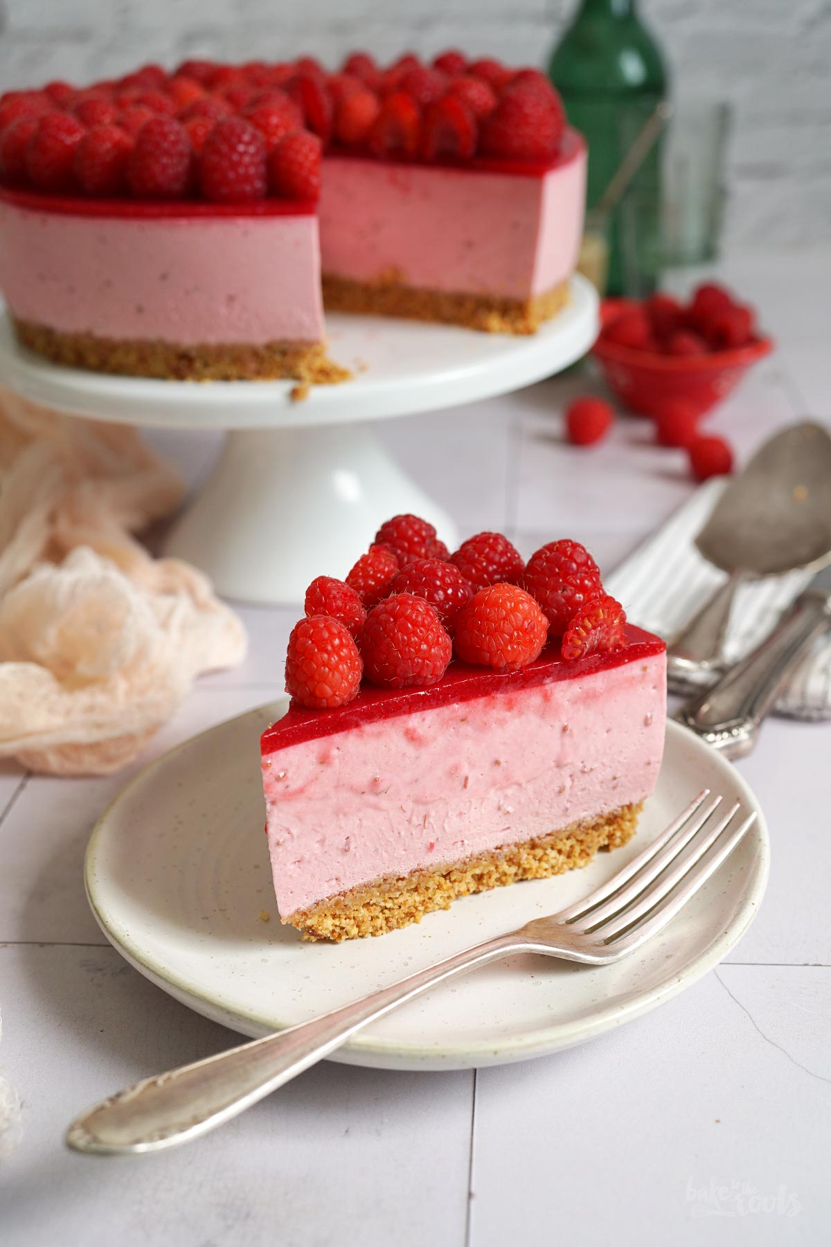 No-Bake Himbeeren Cheesecake | Bake to the roots