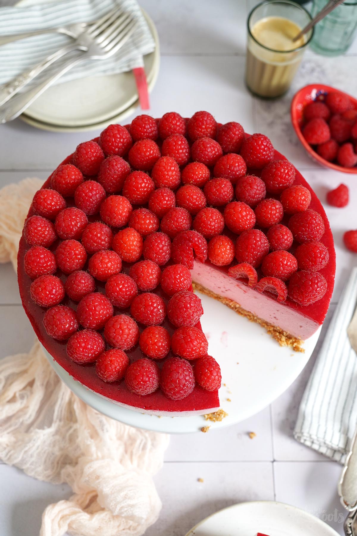 No-Bake Himbeeren Cheesecake | Bake to the roots