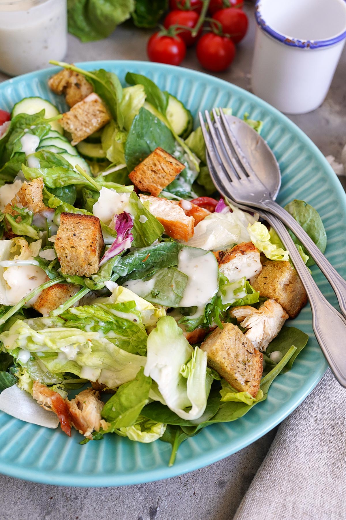 Caesar Chicken Salad | Bake to the roots