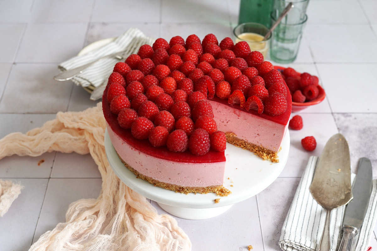 No-Bake Himbeeren Cheesecake | Bake to the roots