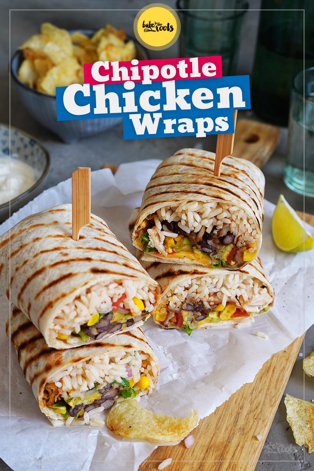 Chipotle Chicken Wraps | Bake to the roots