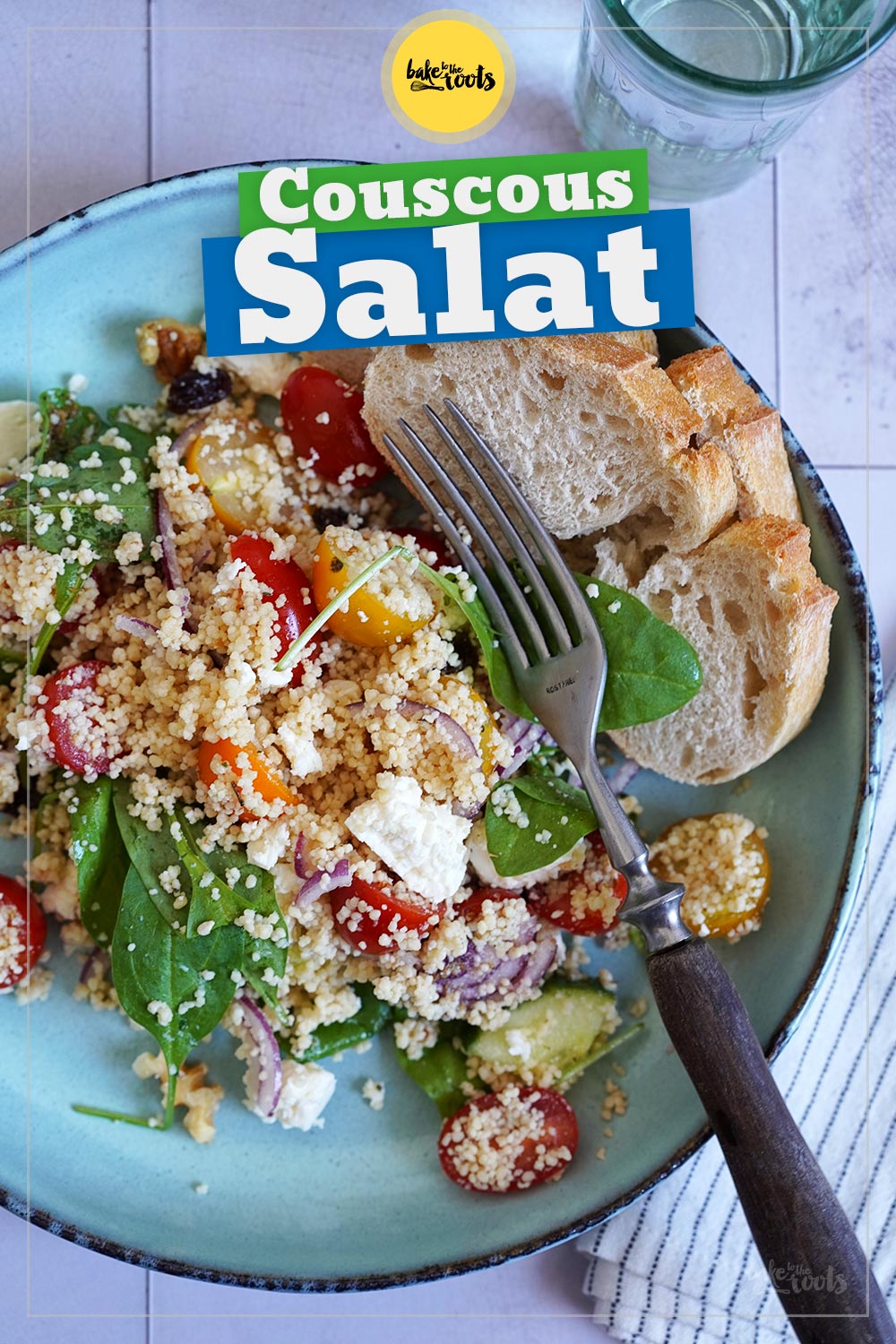 Couscous Salat mit Tomaten, Gurke & Za'atar | Bake to the roots