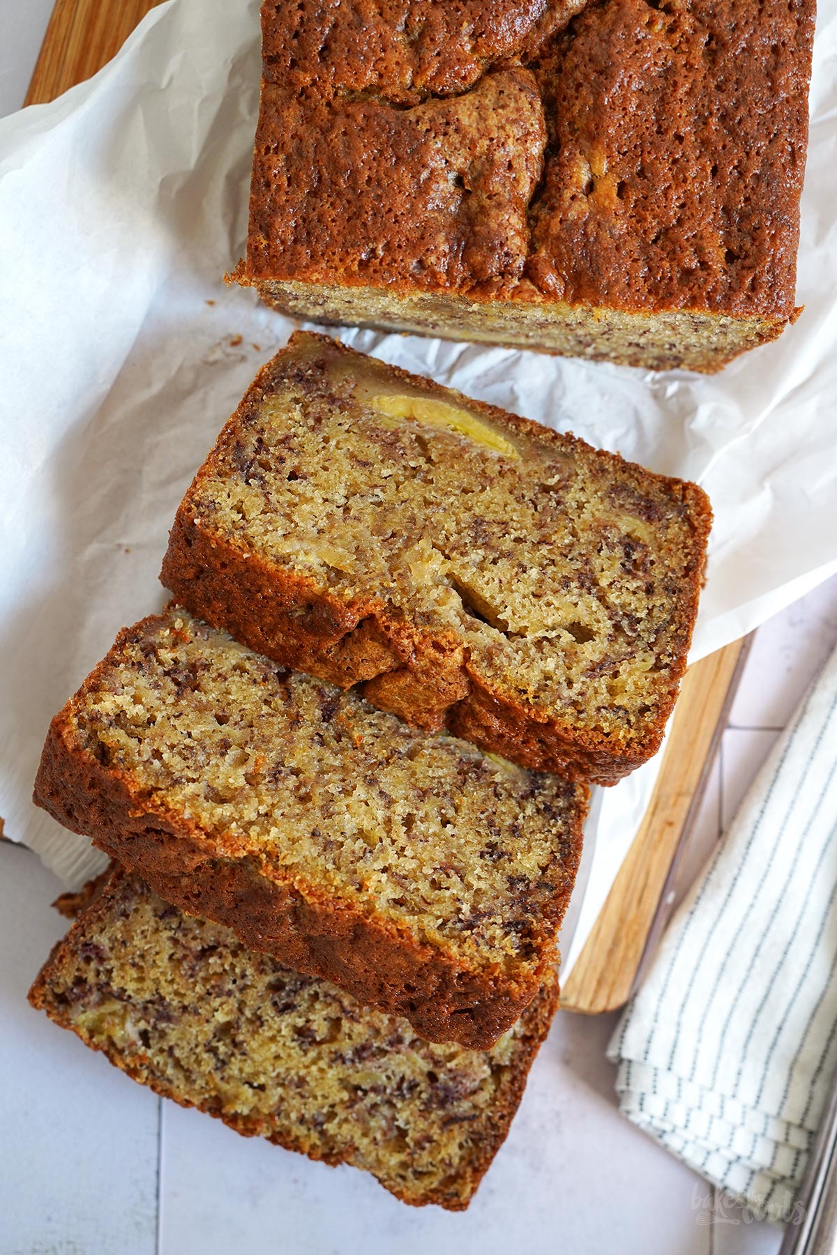 Bananenbrot mit Karamellisierten Bananen | Bake to the roots