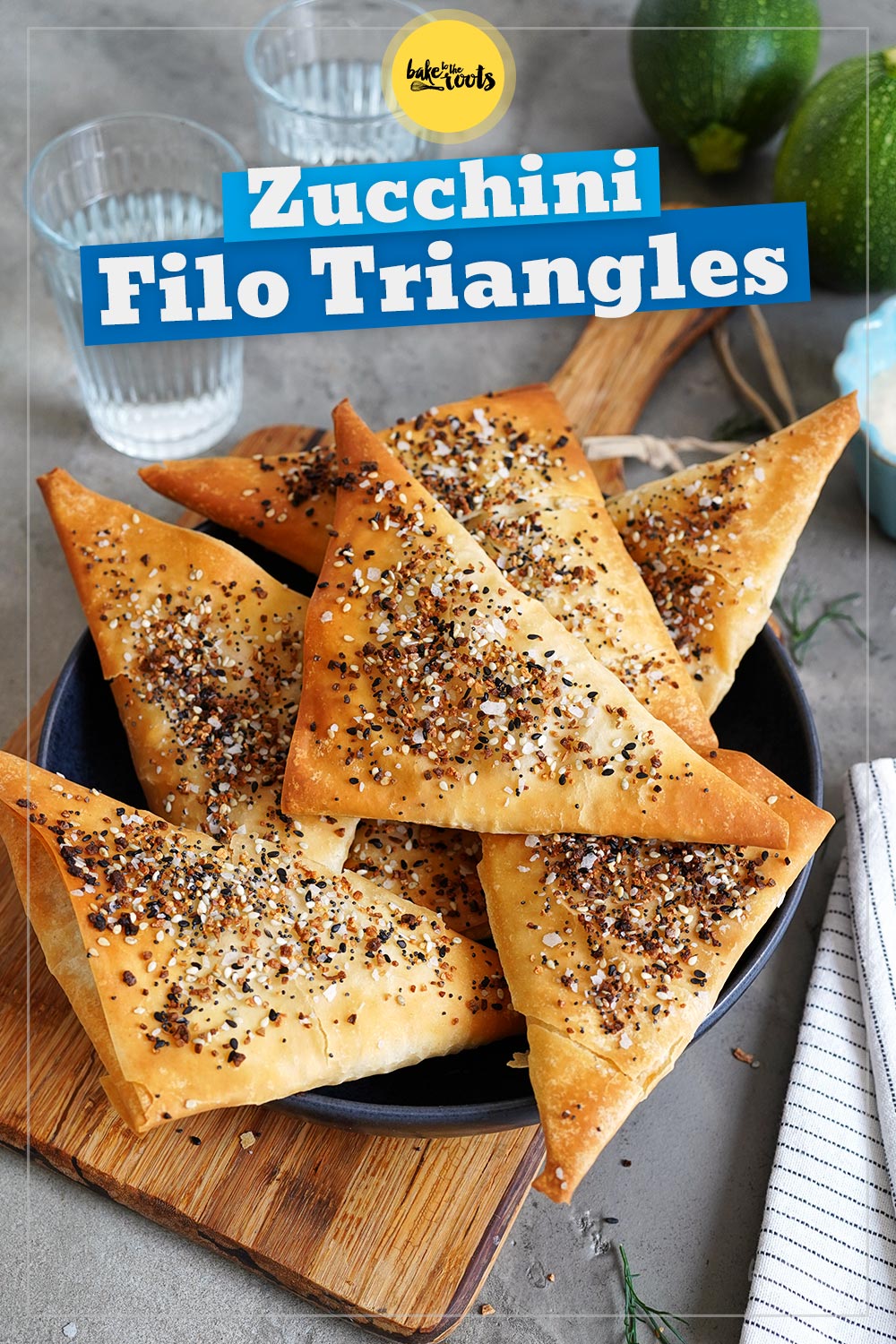 Filo Triangles with Zucchini & Feta | Bake to the roots