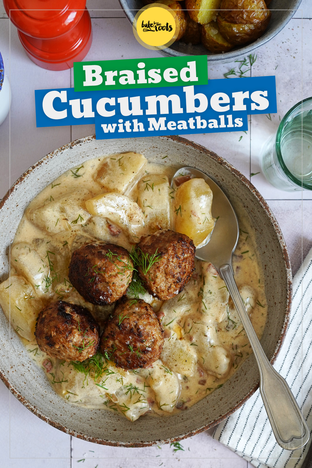 Braised Cucumbers with Meatballs | Bake to the roots