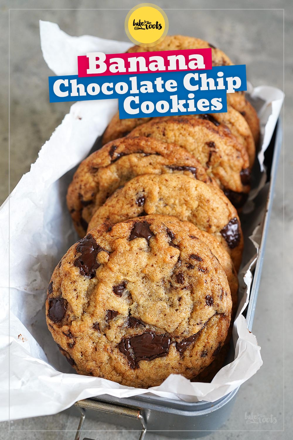 Chewy Banana Chocolate Chip Cookies | Bake to the roots
