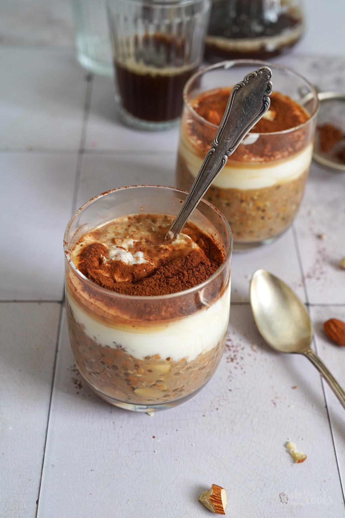Tiramisu Overnight Oats | Bake to the roots