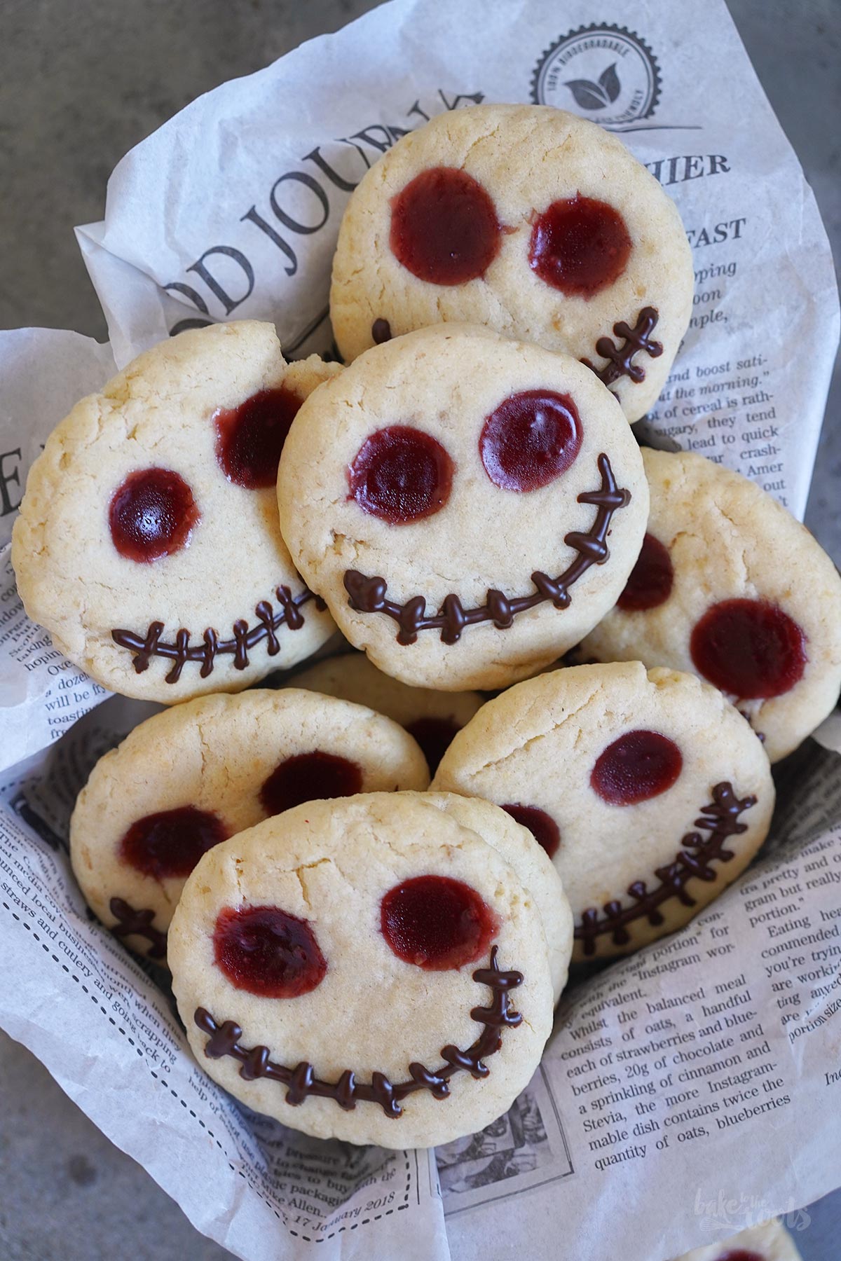 Jack Skellington Thumbprint Cookies | Bake to the roots