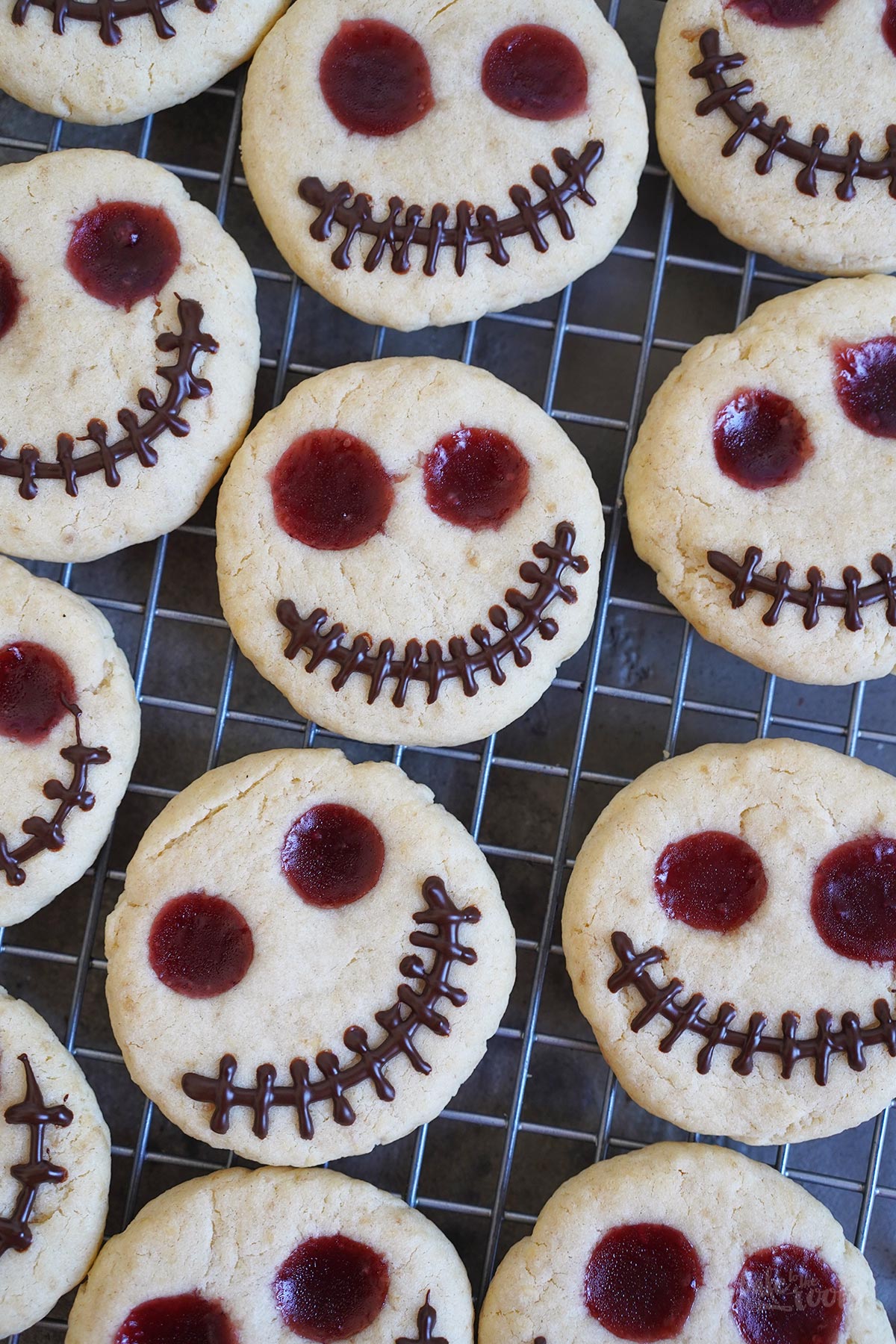 Jack Skellington Thumbprint Cookies | Bake to the roots