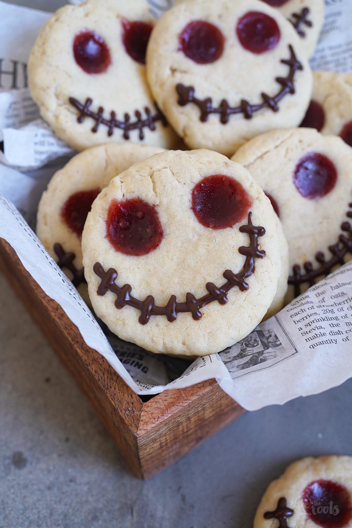 Jack Skellington Thumbprint Cookies | Bake to the roots