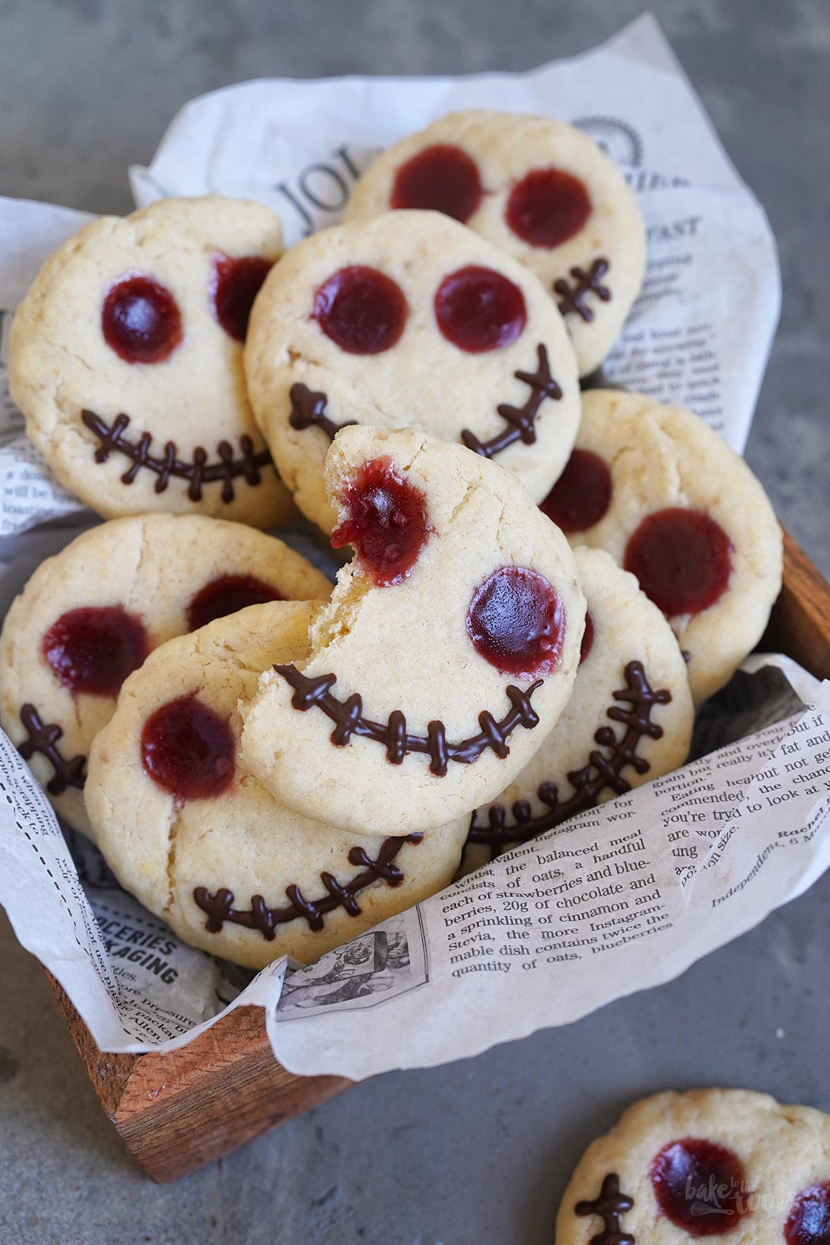 Jack Skellington Thumbprint Cookies | Bake to the roots
