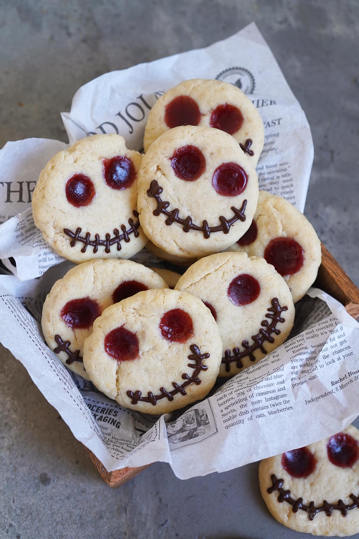 Jack Skellington Thumbprint Cookies | Bake to the roots
