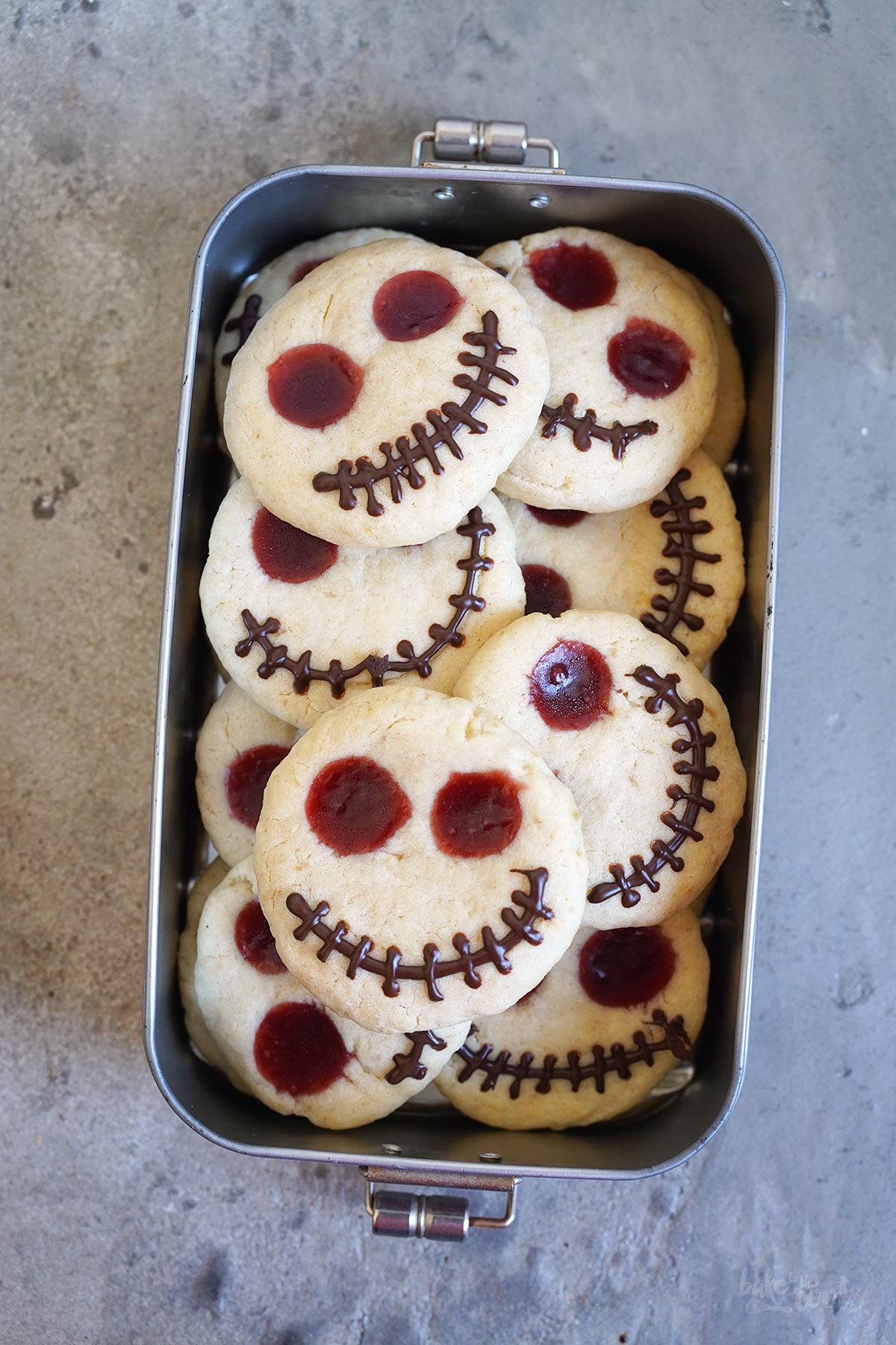 Jack Skellington Thumbprint Cookies | Bake to the roots