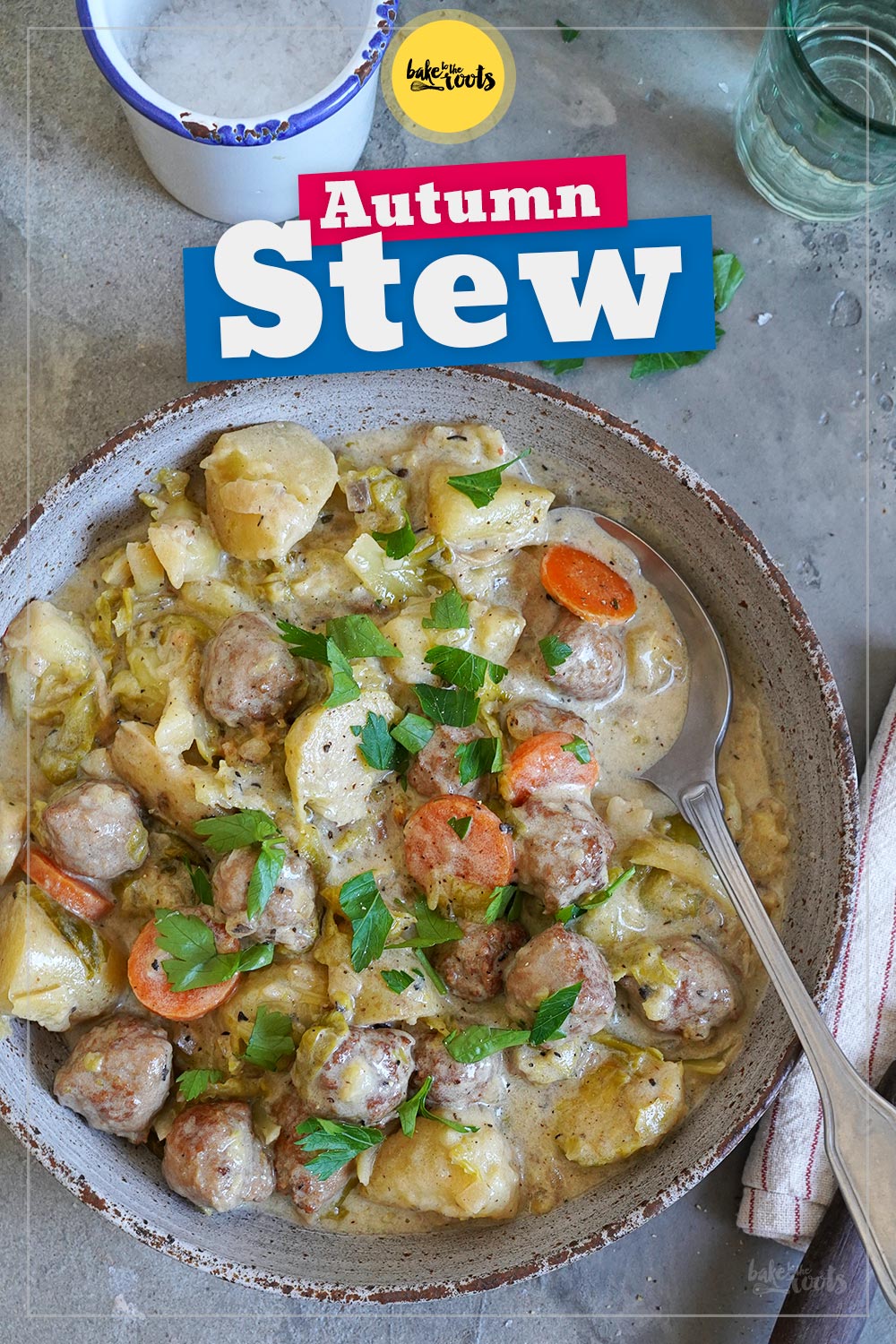 Potato Brussels Sprouts & Sausage Stew | Bake to the roots