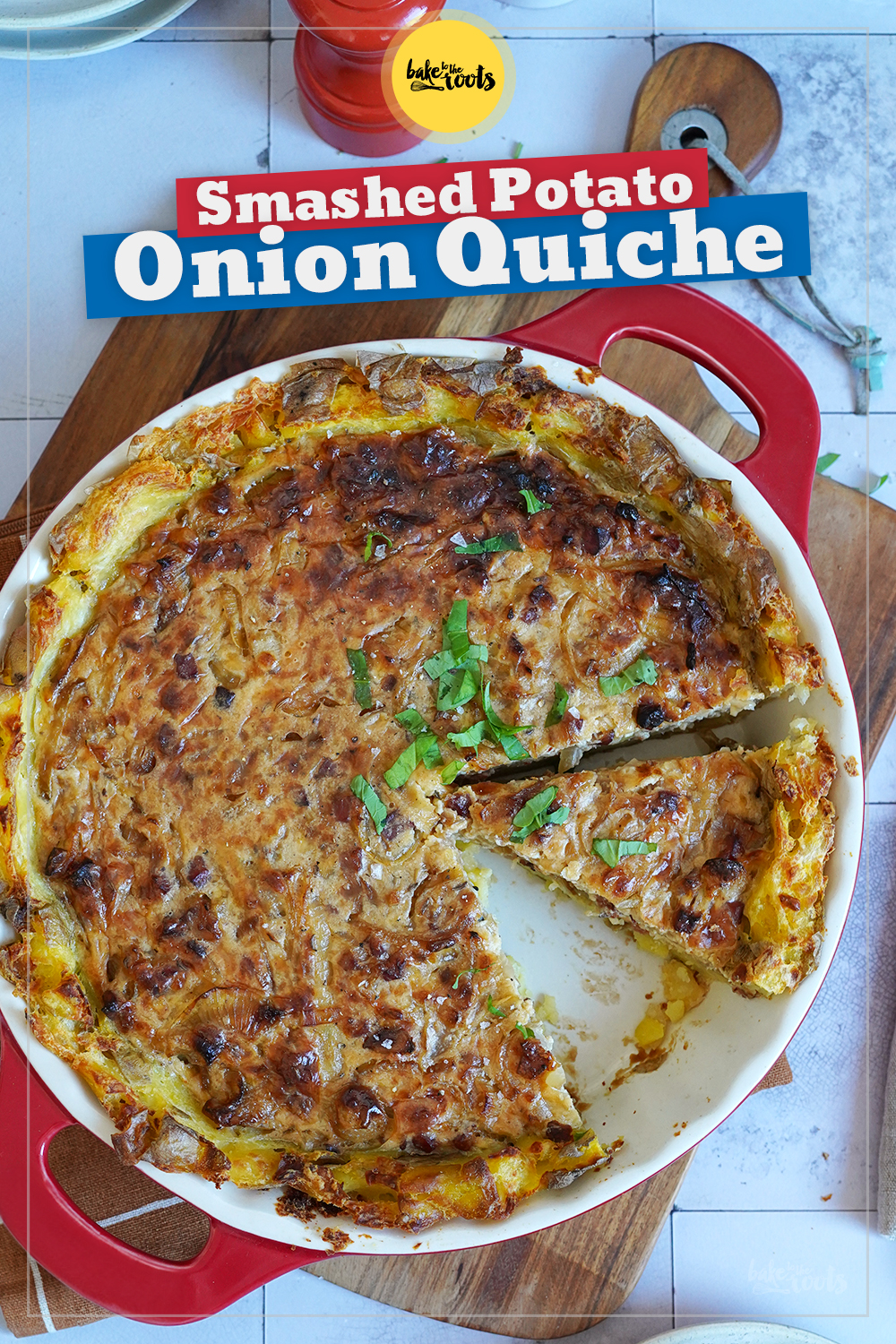 Smashed Potato Onion Quiche | Bake to the roots