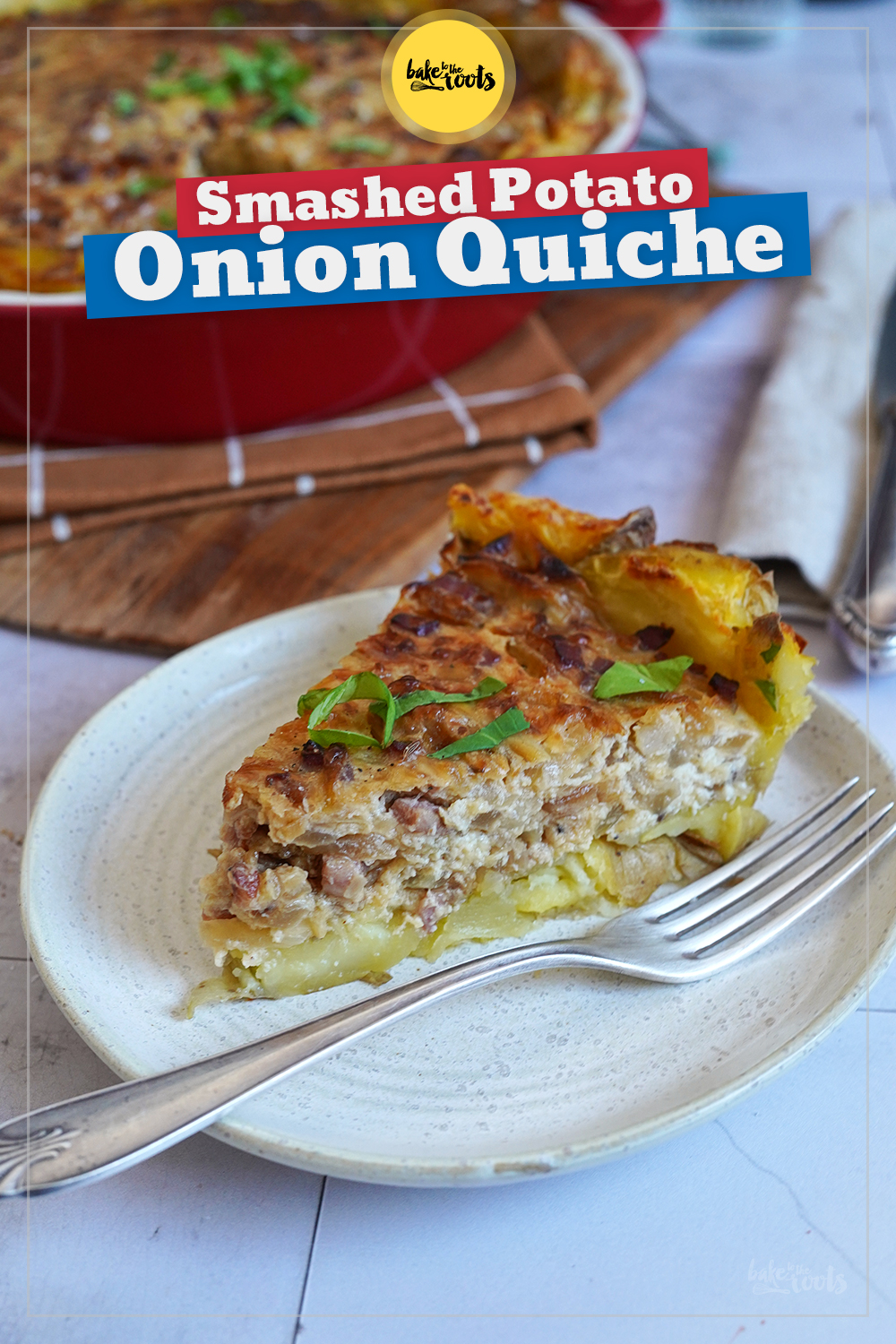 Smashed Potato Onion Quiche | Bake to the roots
