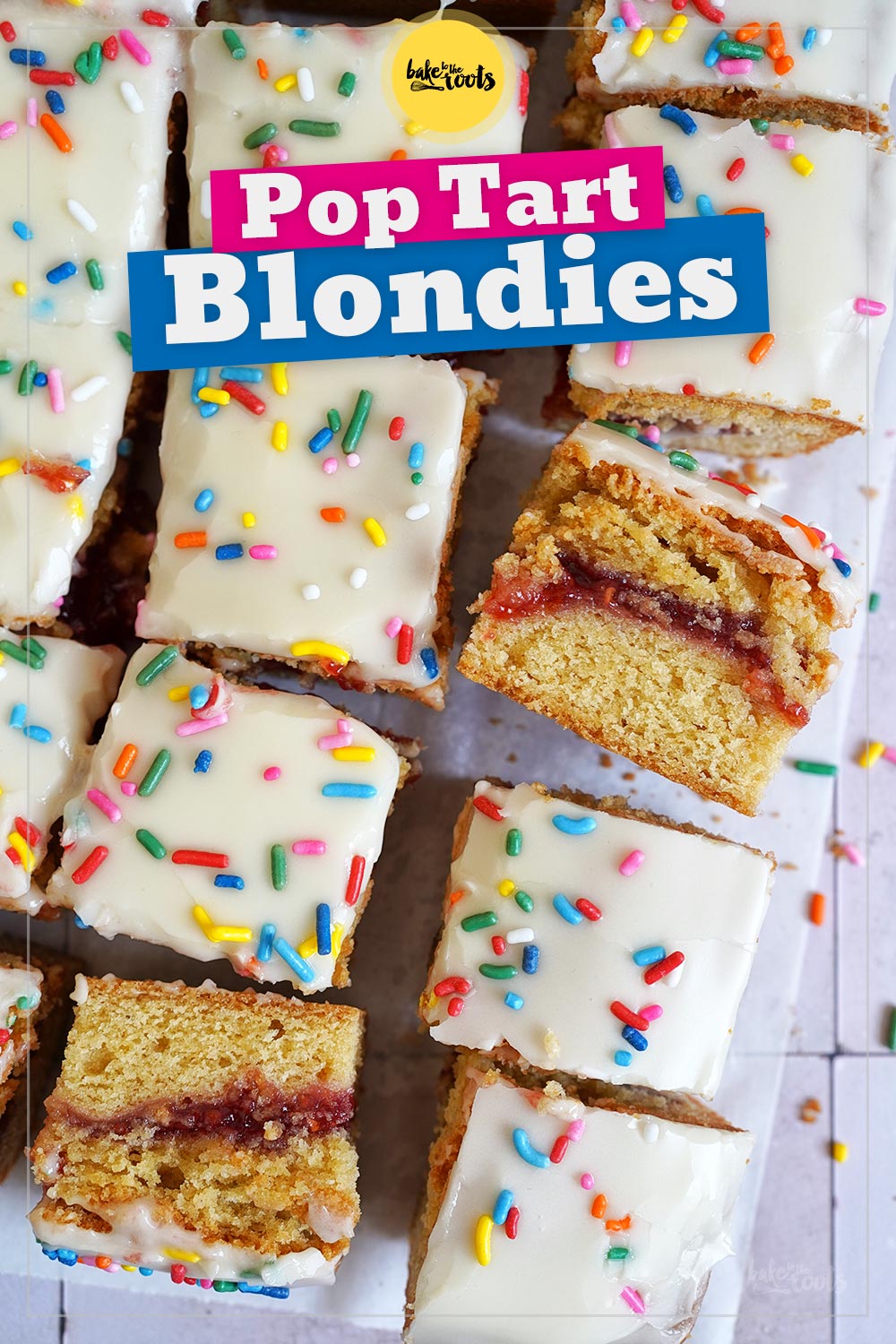 Raspberry Pop Tart Blondies | Bake to the roots
