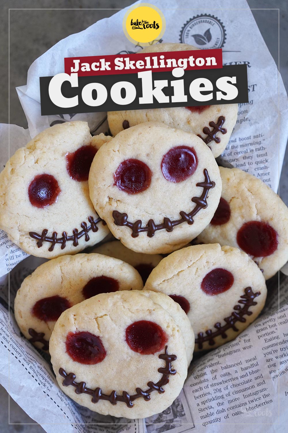Jack Skellington Thumbprint Cookies | Bake to the roots