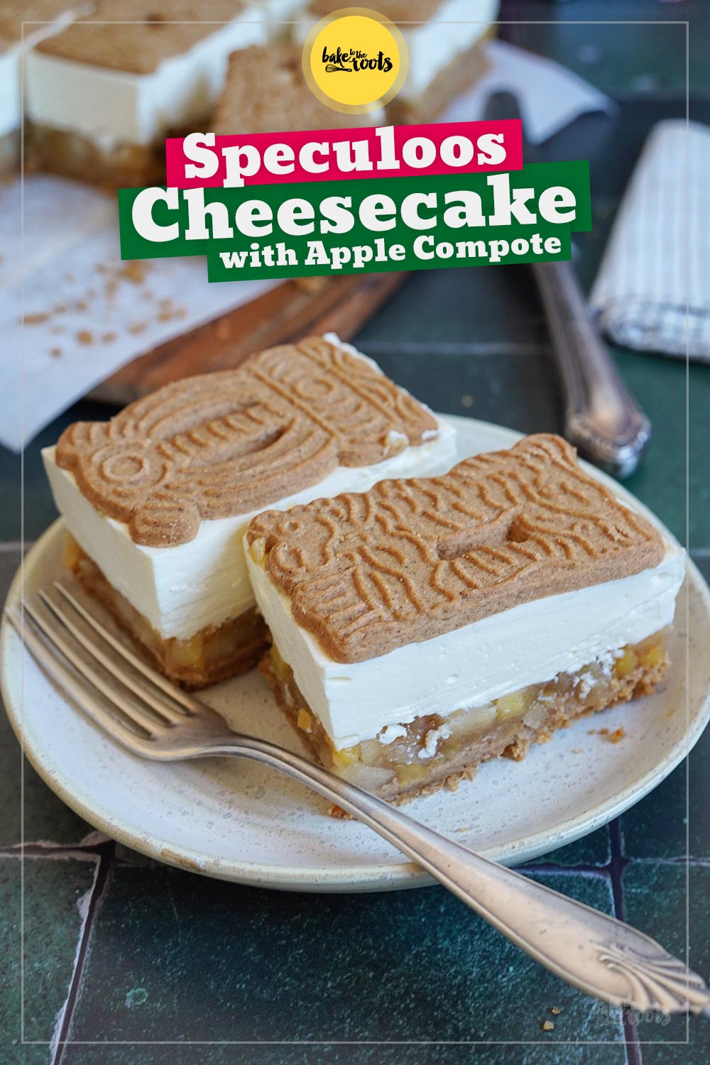 No-Bake Speculoos Cheesecakes with Apple Compote | Bake to the roots